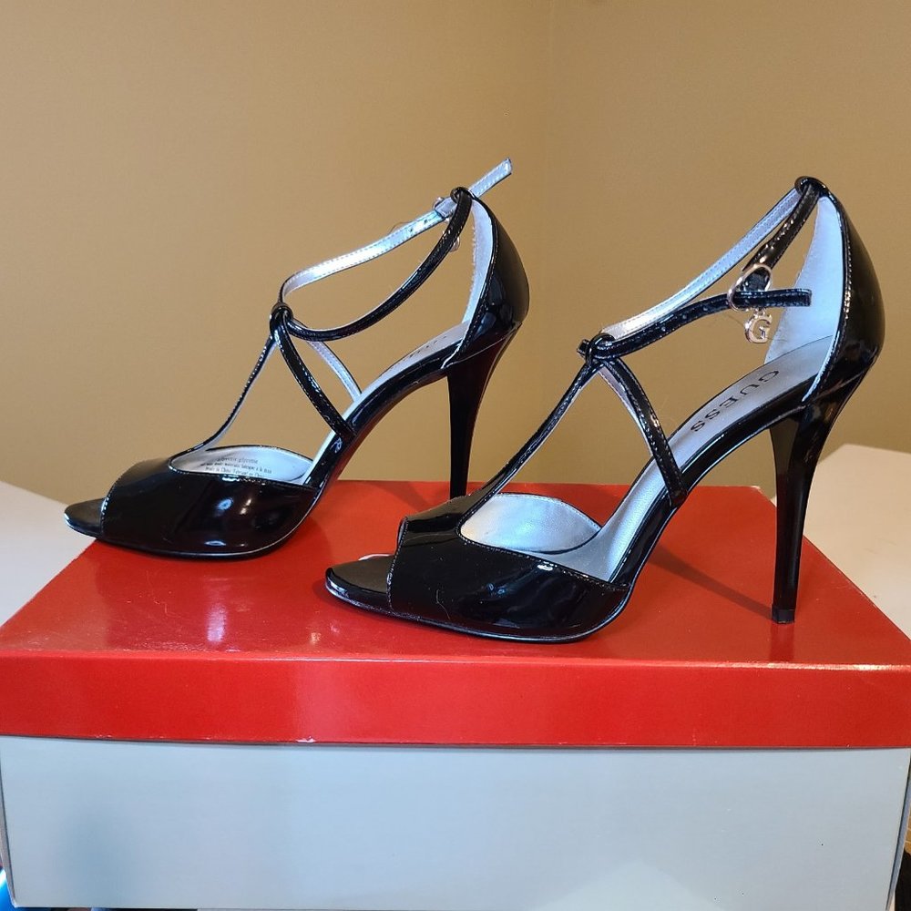 "GUESS" STILETTO STRAPPY SANDALS - Picture 2 of 7